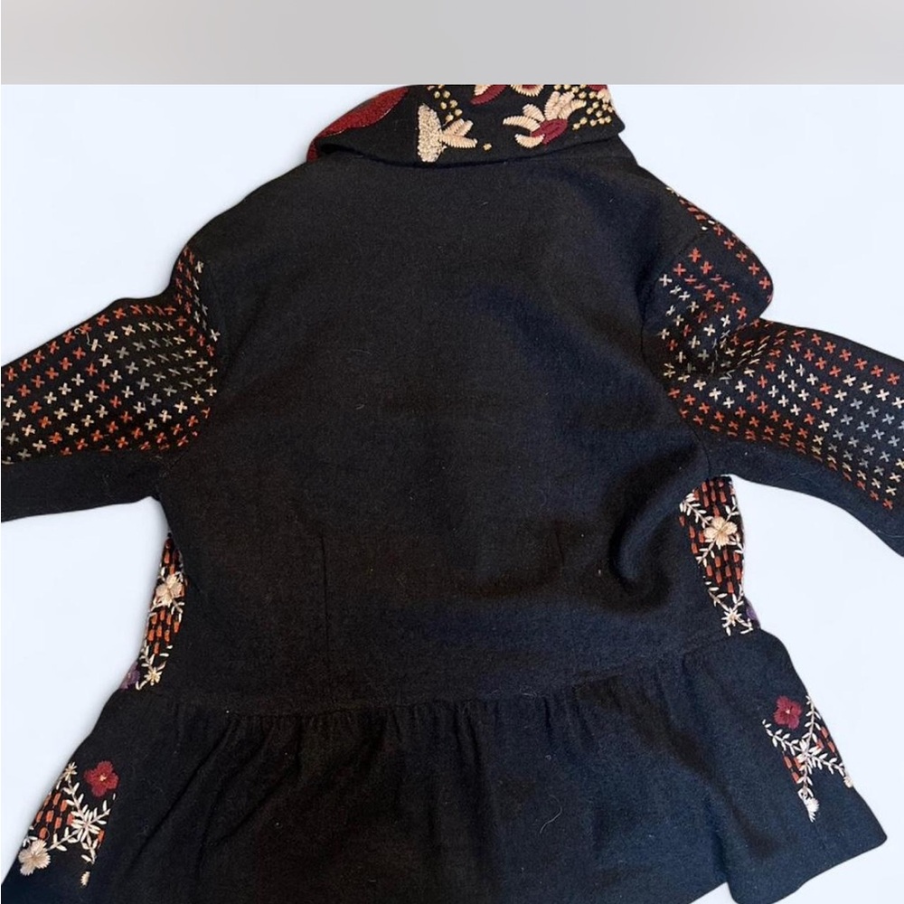 Anthropologie Black Multicolor Embroidered  Cardigan/jacket - Picture 7 of 7